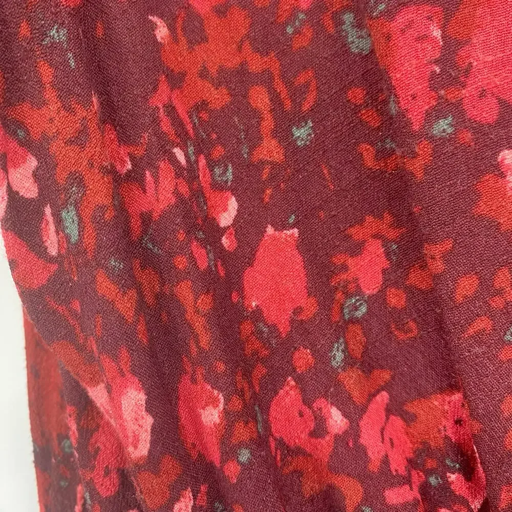 Free People Women's Berry Burgundy All The Right Ruffles Romper Size Small